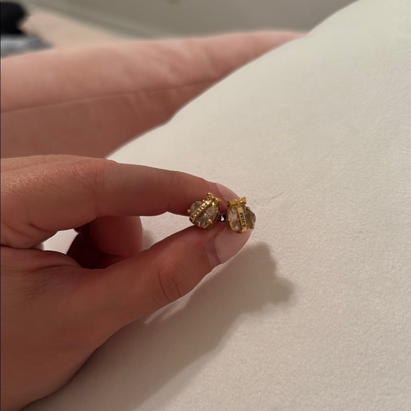 Juicy Couture Light Pink Gem with Gold Banner Earrings - Picture 4 of 4